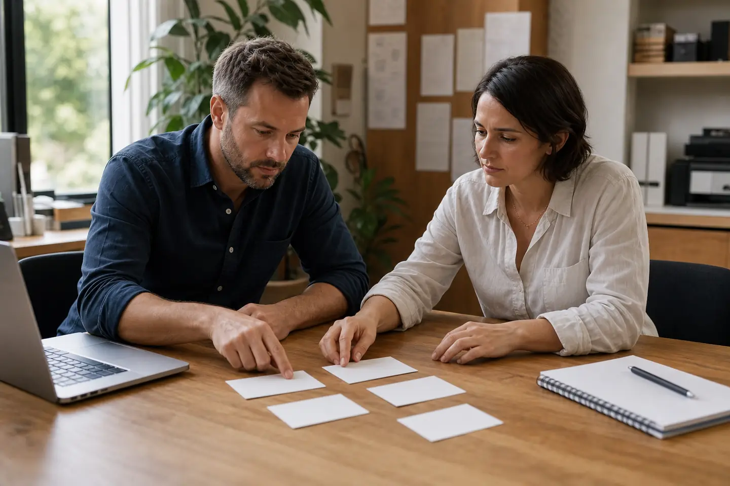 A business owner and advisor prioritizing workflow opportunities